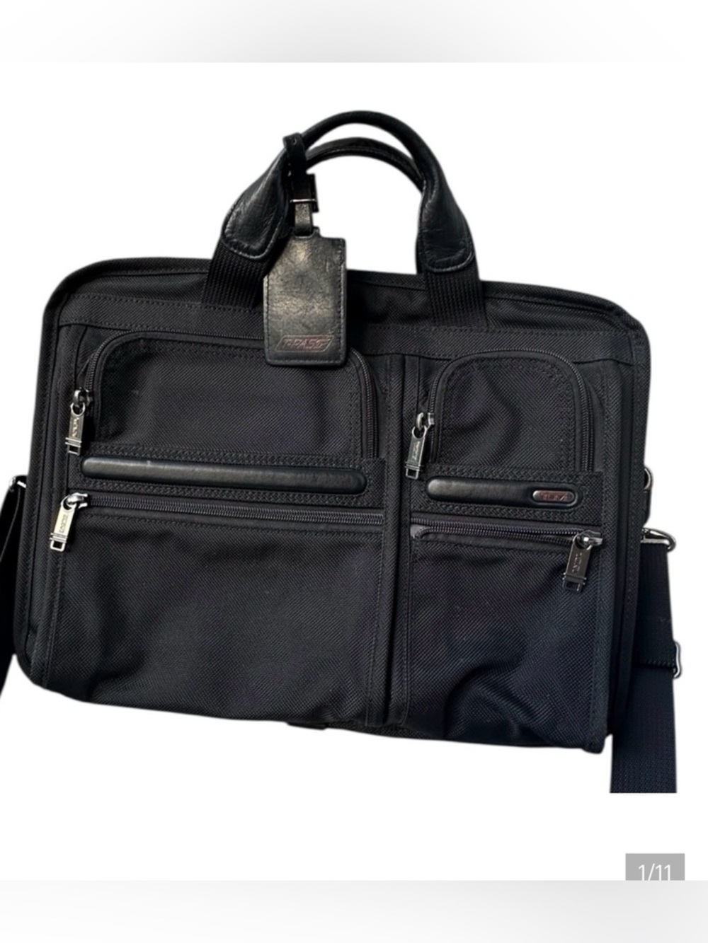 TUMI T-Pass Laptop Briefcase Black Ballistic Nylon Shoulder Bag